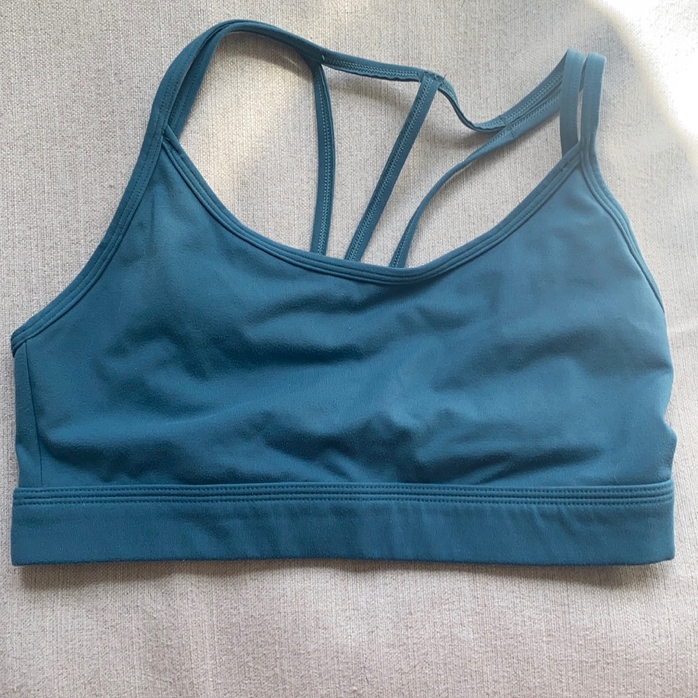 Alphalete Alphalux Tri Bra in Trident Blue
